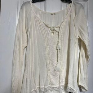Cream colored sheer blouse by Hollister